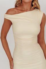 Moonlit Magic Asymmetric Neckline Maxi Dress Light Yellow