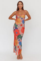 Girl Power Lace Strap Maxi Dress Orange