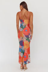 Girl Power Lace Strap Maxi Dress Orange