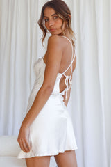 Sorrento Asymmetrical Neckline Mini Slip Dress Champagne